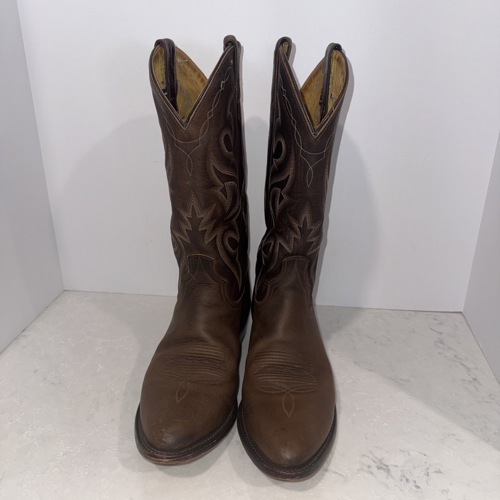 Dan Post Renegade Men 8 Brown Leather Cowboy Western Boots DP2114 EXCELLENT